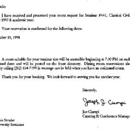 Correspondence, 1999-07-15....