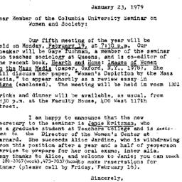 Announcements, 1979-01-23. ...