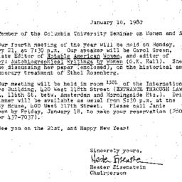 Announcements, 1980-01-10. ...