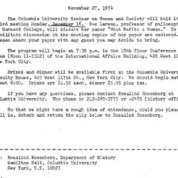 Announcements, 1974-11-27. ...