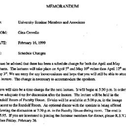 Announcements, 1999-02-16. ...