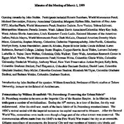 Minutes, 1999-03-01. Histor...
