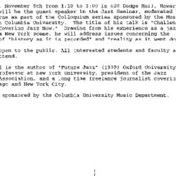 Announcements, 2000-11-08. ...