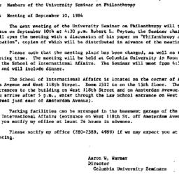 Announcements, 1985-08-15. ...