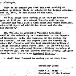 Announcements, 1970-11-30. ...