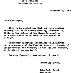 Announcements, 1969-12-01. ...