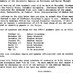 Announcements, 1982-10-01. ...