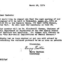 Correspondence, 1974-03-26....