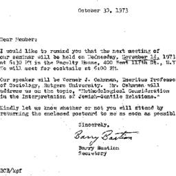 Correspondence, 1973-10-30....