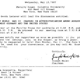 Announcements, 1987-05-13. ...