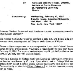 Announcements, 1992-02-12. ...