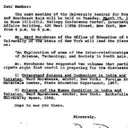 Announcements, 1974-03-07. ...