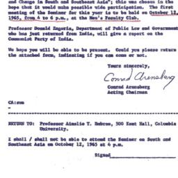Announcements, 1965-10-12. ...