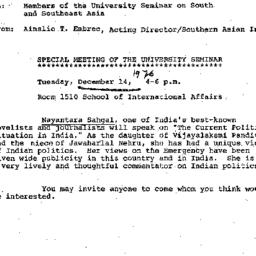 Announcements, 1976-11-31. ...