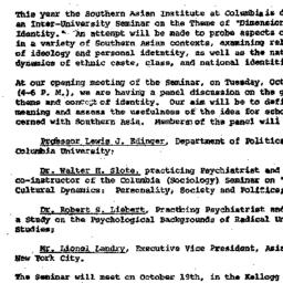 Announcements, 1971-10-06. ...