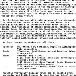 Announcements, 1991-05-07. ...
