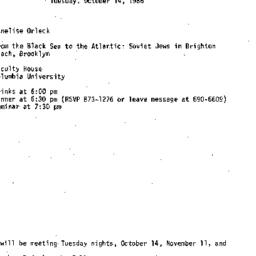 Announcements, 1986-10-14. ...