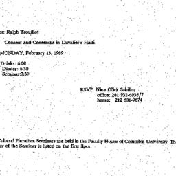 Announcements, 1989-02-13. ...