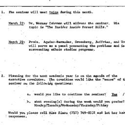 Announcements, 1973-03-09. ...