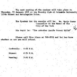 Announcements, 1973-01-11. ...