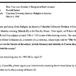 Announcements, 1998-03-23. ...