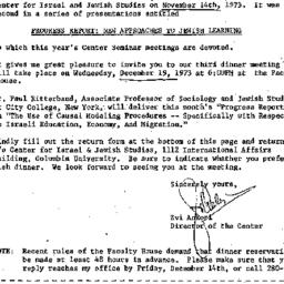 Announcements, 1973-11-29. ...