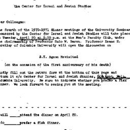 Announcements, 1971-04-08. ...