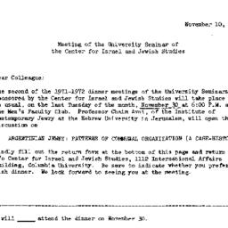 Announcements, 1971-11-10. ...