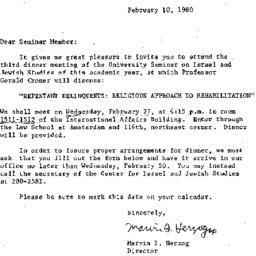 Announcements, 1980-02-10. ...