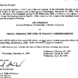 Announcements, 1998-10-21. ...