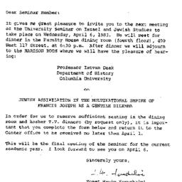 Announcements, 1983-03-09. ...