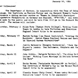 Announcements, 1984-01-10. ...