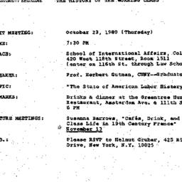 Announcements, 1980-10-23. ...