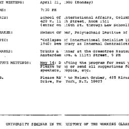 Announcements, 1980-04-21. ...