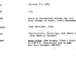 Announcements, 1983-01-27. ...