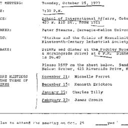 Announcements, 1977-10-25. ...