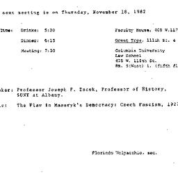 Announcements, 1982-11-18. ...