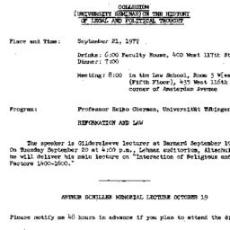 Announcements, 1977-09-21. ...