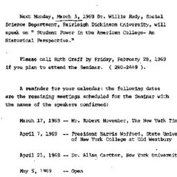 Announcements, 1969-02-24. ...