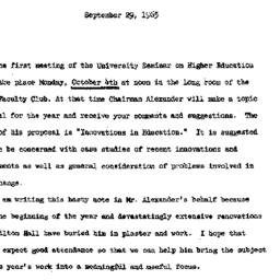 Announcements, 1965-09-29. ...