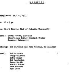 Minutes, 1971-05-11. Higher...