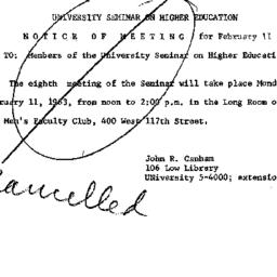 Announcements, 1963-02-11. ...