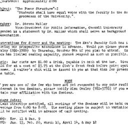 Announcements, 1969-10-14. ...