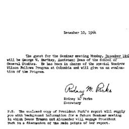 Announcements, 1964-12-10. ...