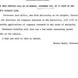 Announcements, 1966-12-05. ...