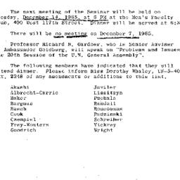 Announcements, 1965-12-14. ...