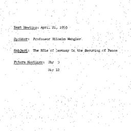 Announcements, 1953-04-21. ...