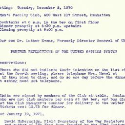 Announcements, 1970-12-08. ...