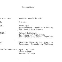 Announcements, 1981-03-09. ...