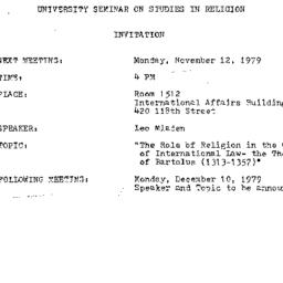 Announcements, 1979-11-12. ...